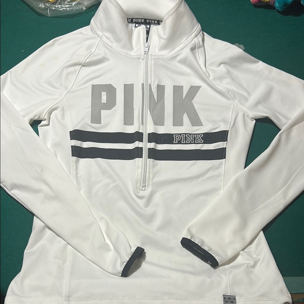 PINK White and Gray Pullover